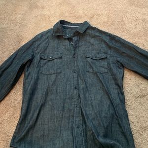 Jean Pattern Button Down Shirt